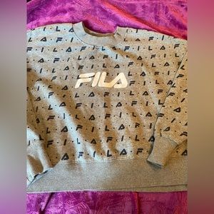Fila logo gray pullover sweatshirt Size 1x
